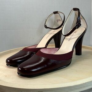 Anne Klein Burgundy and Maroon Leather Heels